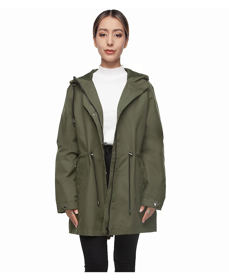 Rokka&Rolla Women's Hooded Anorak Trench Coat