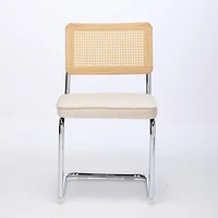 Streamdale Furniture Rattan and Velvet Upholstered Office Chair with Steel Frame