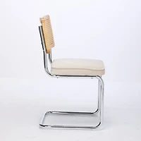 Streamdale Furniture Rattan and Velvet Upholstered Office Chair with Steel Frame