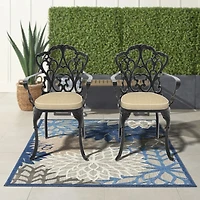 Streamdale Modern 350lbs Weight Capacity Aluminum & Black Armchair with Cushions