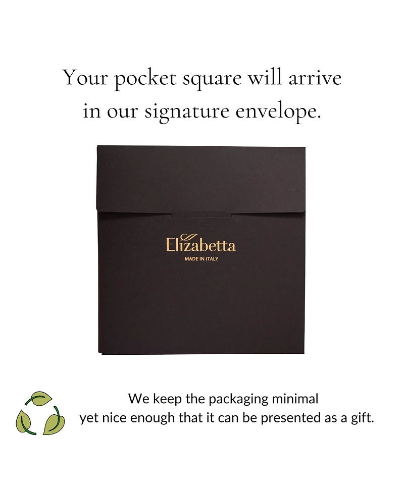 Elizabetta Men's Pascal - Double Sided Silk Pocket Square for Men