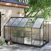 Outsunny 6' x 10' x 6.5' Large Polycarbonate Walk-in house,