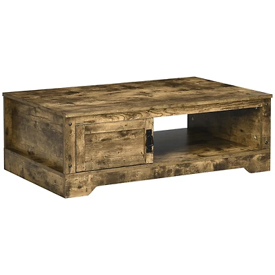 Homcom Vintage Rustic Table with Storage for Living Room,