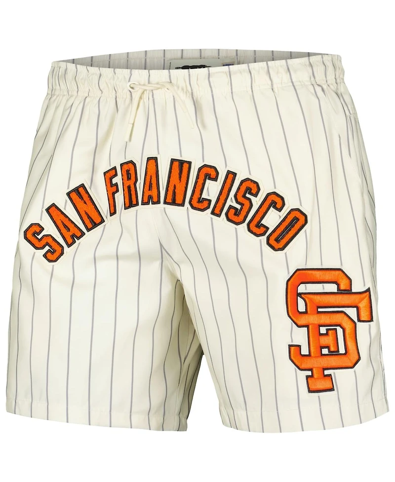 Pro Standard Men's Cream San Francisco Giants Pinstripe Retro Classic Woven Shorts
