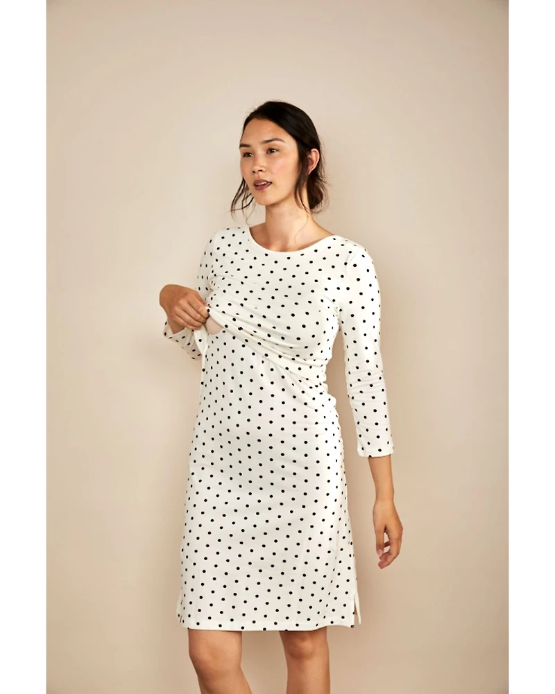Bshirt Womens 3/4 Sleeve Nursing Dress