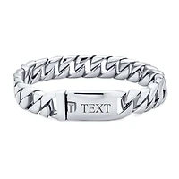 Bling Jewelry Solid Heavy Miami Curb Link Chain Bracelet Stainless Steel 8.5 Inch