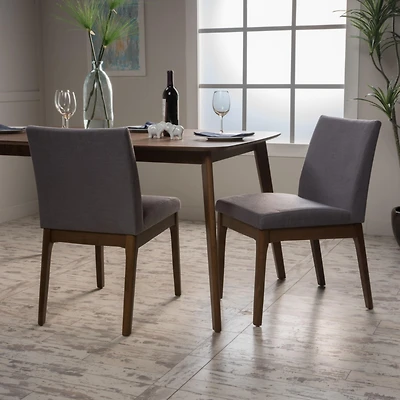 Streamdale Comfortable and Stylish Gray Linen Blended Fabric Dining Chairs