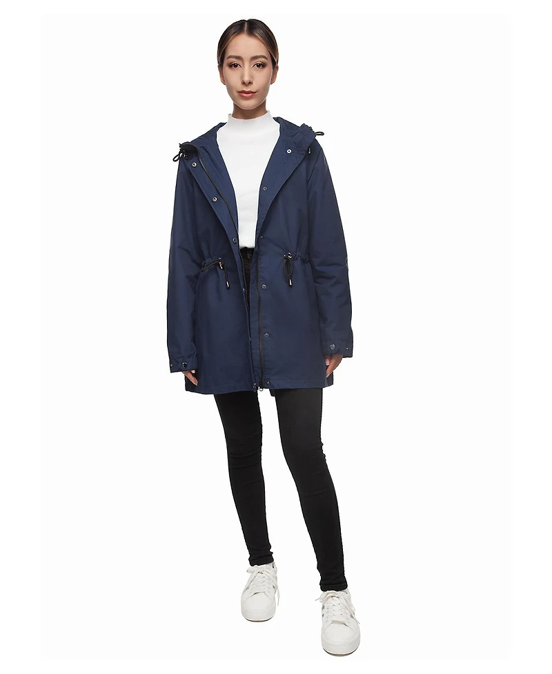 Rokka&Rolla Women's Hooded Anorak Trench Coat