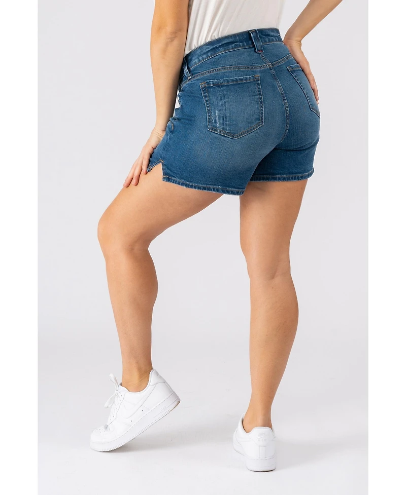Slink Jeans Plus Denim Side Vents Shorts