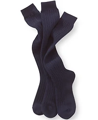 Lands' End Girls Solid Cable Knee Socks (3-pack)