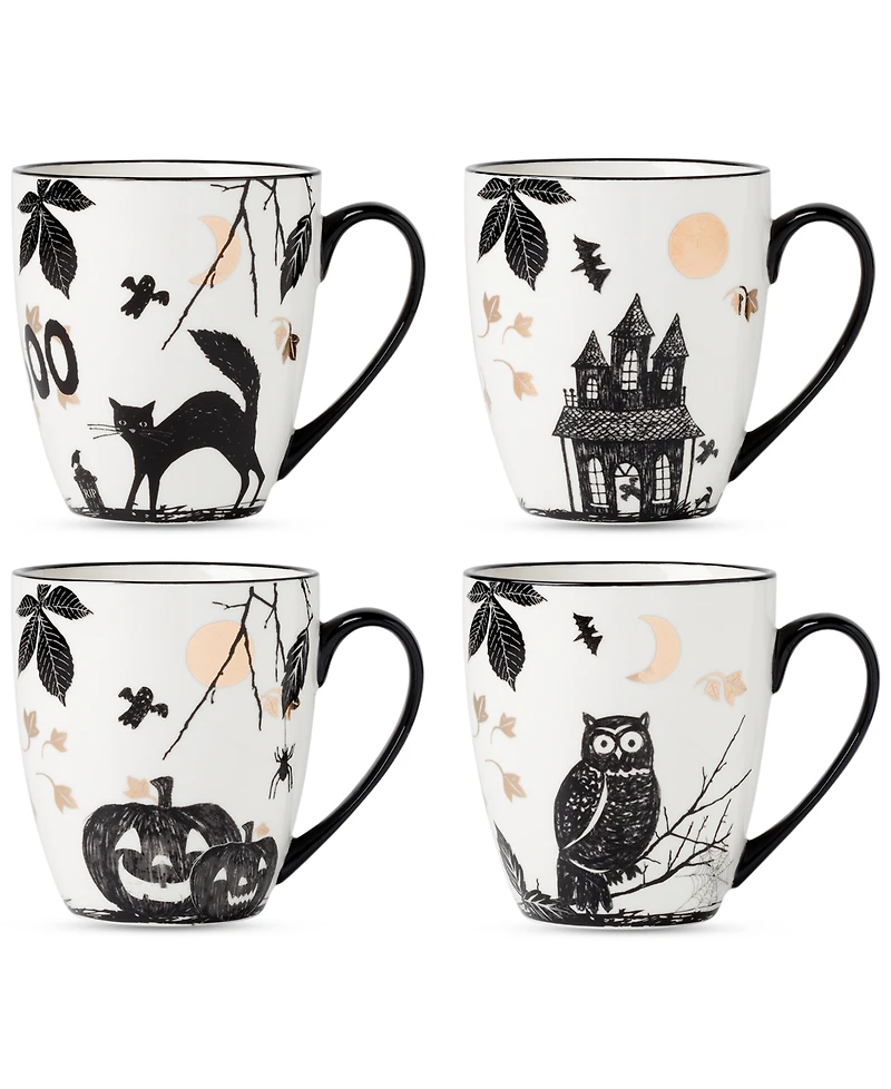 Lenox Assorted Haunted Halloween Mugs, Set of 4