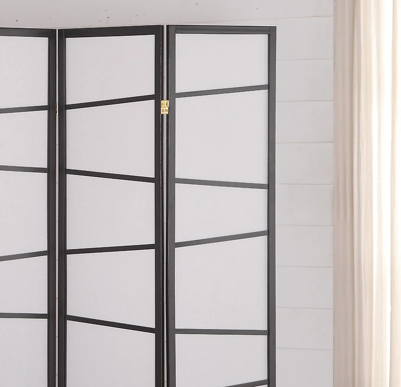 Streamdale 3-Panel Screen Room Divider, Black