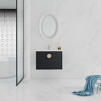 28 Inch Soft Close Doors Bathroom Vanity With Sink, For Small Bathroom
