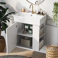 Streamdale 21.6" Wall-Mounted Minimalist Bathroom Vanity with Side Storage