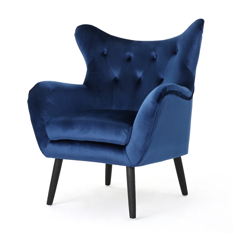 Streamdale Mid-Century Velvet Wingback Armchair with Playful Colors