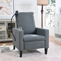Streamdale Furniture Modern Cozy Fabric Armchair with Adjustable Backrest and Storage