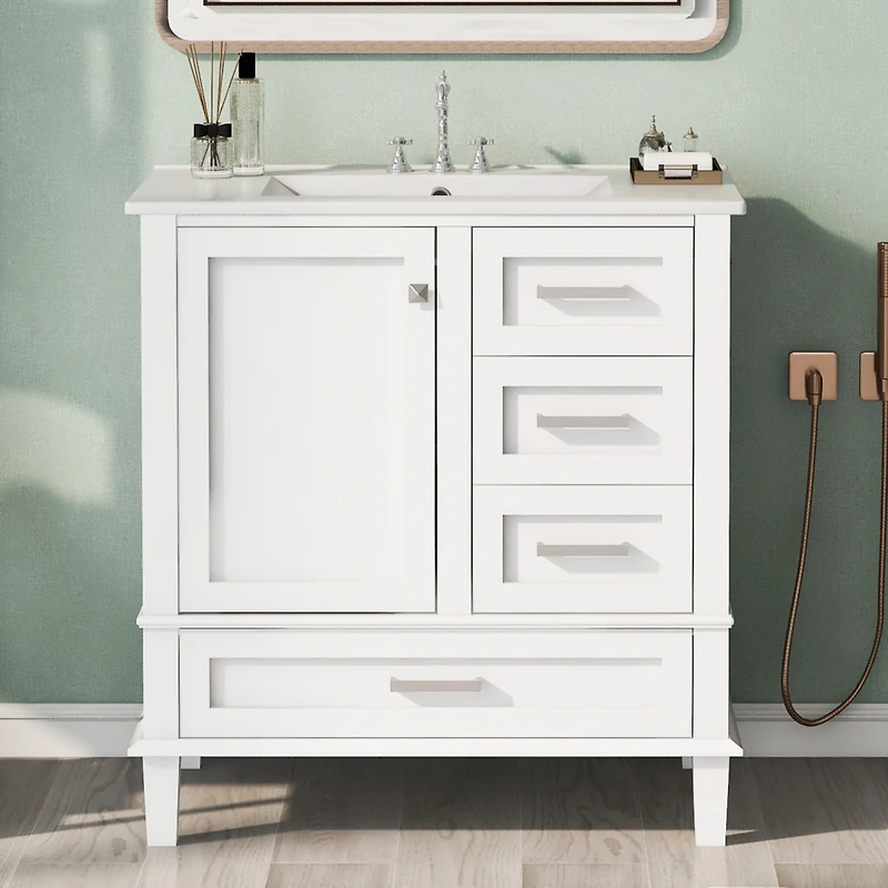 Streamdale 30" Modern Blue Bathroom Vanity with Sink and Storage