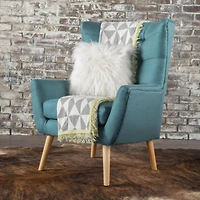 Streamdale Mid-Century Modern Tufted Armchair with Rubberwood Legs