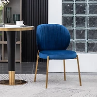 Velvet Upholstery Dining Chair, Blue