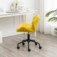 Simplie Fun Diamond Tufted Adjustable Swivel Office Chair, Yellow