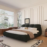 Streamdale King Upholstered Bed with Padded Headboard and Sturdy Slats