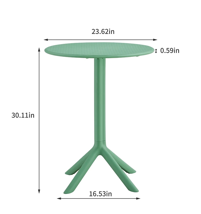 Streamdale Furniture 3 piece plastic arm chair Bistro Grs Premium Ocean Plastic, Green