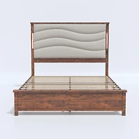 Streamdale King Bed Frame with Upholstered Headboard and Charging