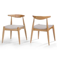 Streamdale Mid-Century Modern Upholstered Rubberwood Chair Set