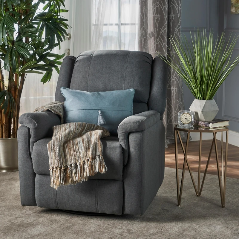 Streamdale Cozy Charcoal Swivel Glider Recliner