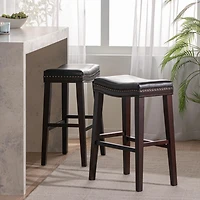 Streamdale Leather and Wood Bar Stool Style and Durability