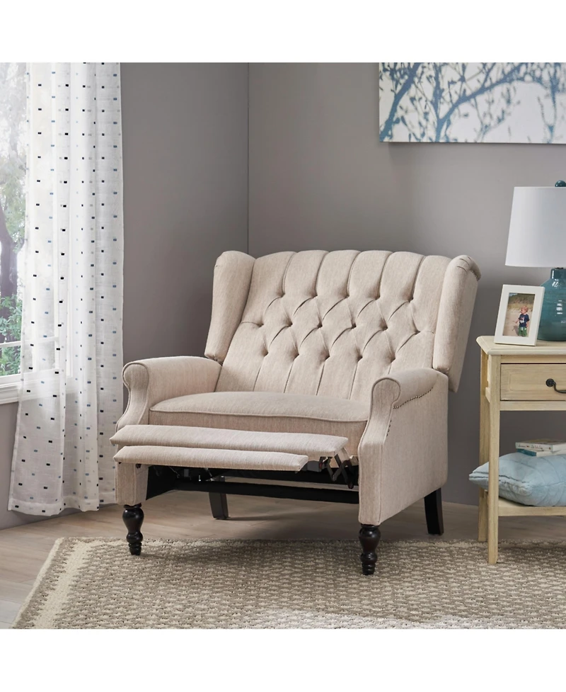 Streamdale Diamond Stitch Wingback Manual Recliner Comfort and Style United