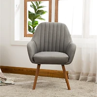 Simplie Fun Contemporary Fabric Accent Chair, Gray