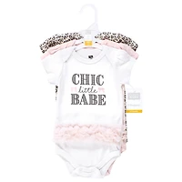 Hudson Baby Girls Cotton Bodysuits 3-Pack