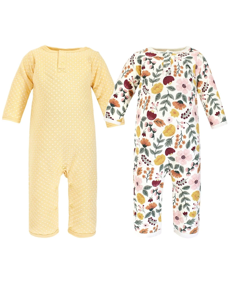 Hudson Baby Girls Premium Quilted Coveralls