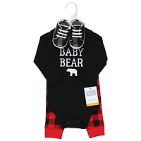 Hudson Baby Boys Unisex Versatile 3-Piece Collection Long Sleeve Bodysuit, Pants, and Booties