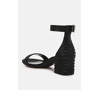 Twerky Rhinestones Embellished Block Sandals