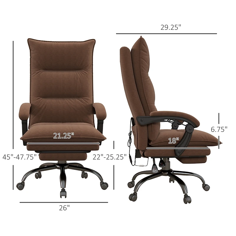 Vinsetto Microfiber Office Chair with Massage, Heat, Footrest