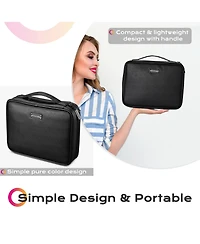 Byootique Makeup Bag with 3 Removable Pouches Loose Leaf Binders Cosmetic Travel