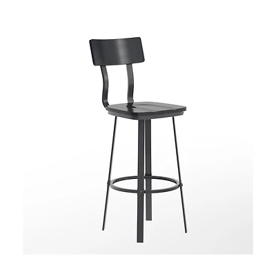 Restaurant Barstool With Wood Seat & Back And Powder Coat Frame