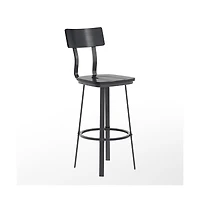 Restaurant Barstool With Wood Seat & Back And Powder Coat Frame