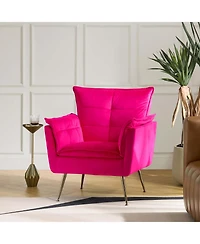 Velvet Accent Chair with Gold Legs for Living Room Bedroom