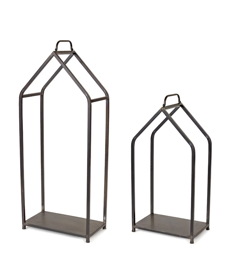 Rustic Firewood Frame Candle Holder- Set of 2 for Cozy Ambiance