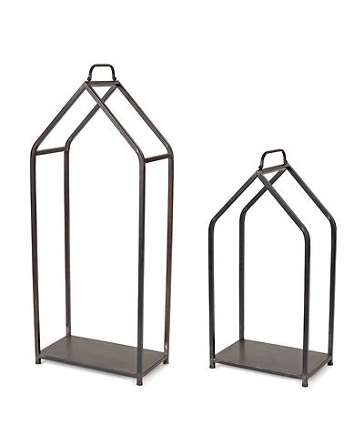 Rustic Firewood Frame Candle Holder- Set of 2 for Cozy Ambiance