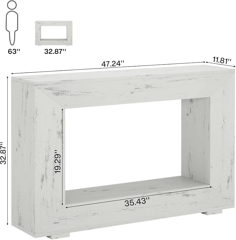 Tribesigns Farmhouse Console Table, 47 Inches Entryway Console Table with Storage, Industrial Hallway Accent Table for Living Room, Entrance