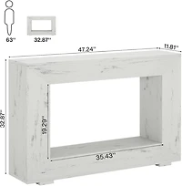 Tribesigns Farmhouse Console Table, 47 Inches Entryway Console Table with Storage, Industrial Hallway Accent Table for Living Room, Entrance