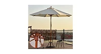 Slickblue 10' Adjustable Wooden Outdoor Umbrella Sunshade
