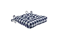 Kate Aurora Country Living Gingham Plaid Checkered Farmhouse Chair Cushion Pads