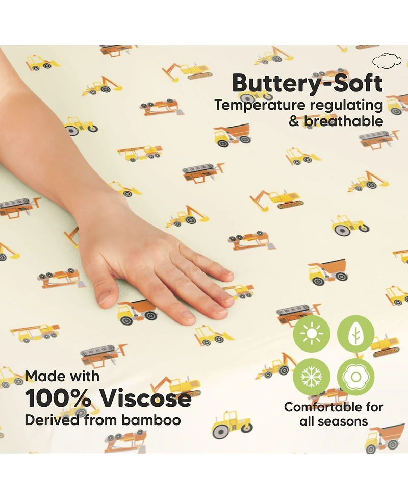 KeaBabies 2-Pack Mini Crib Sheets, Pack and Play Sheets Fitted, N Organic Fitted Sheet Cover