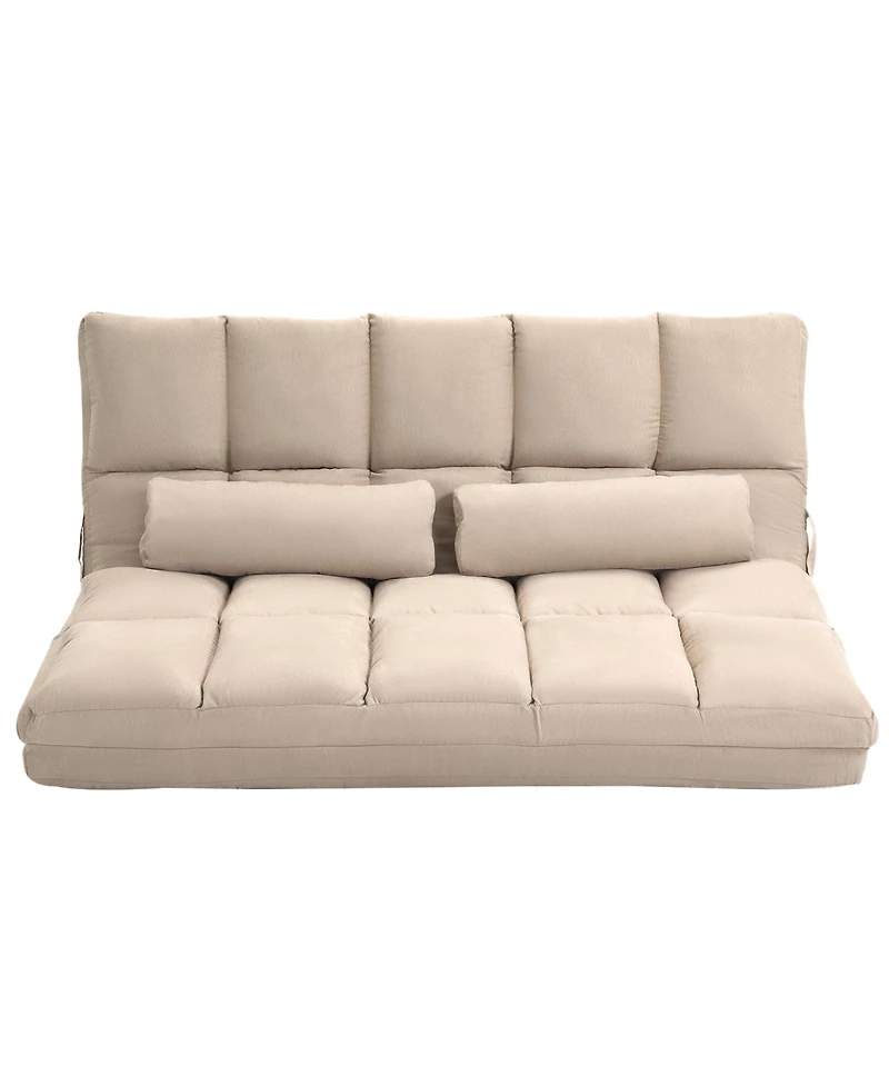 Homcom Convertible Floor Sofa with Adjustable Backrest and Headrest