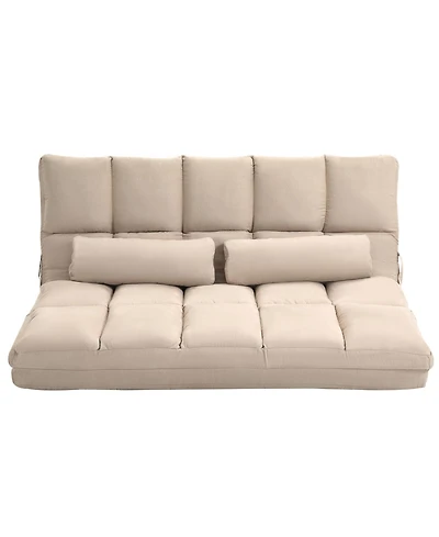 Homcom Convertible Floor Sofa with Adjustable Backrest and Headrest